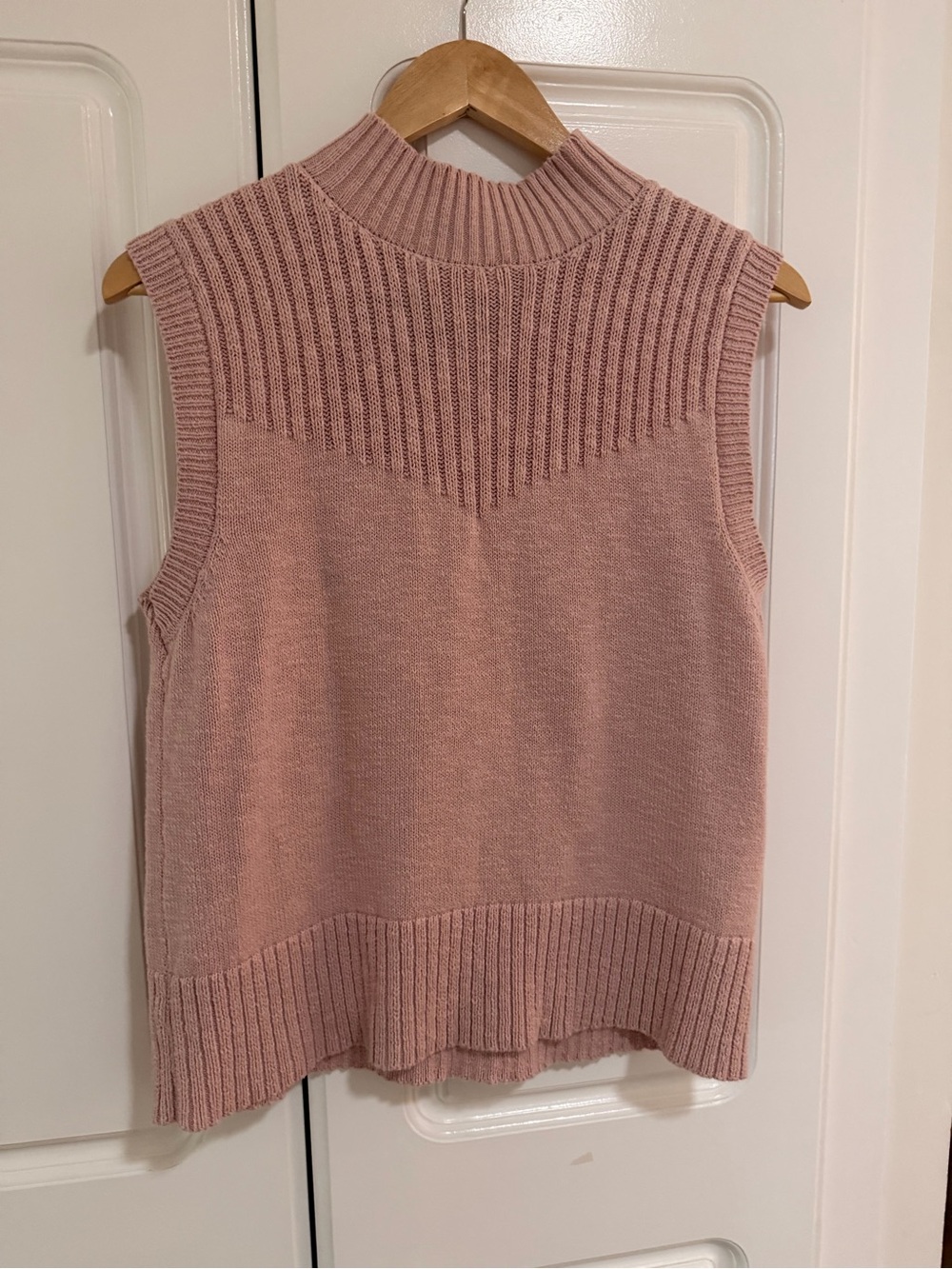 Sanctuary Pink Ribbed Mock Neck Knit Top